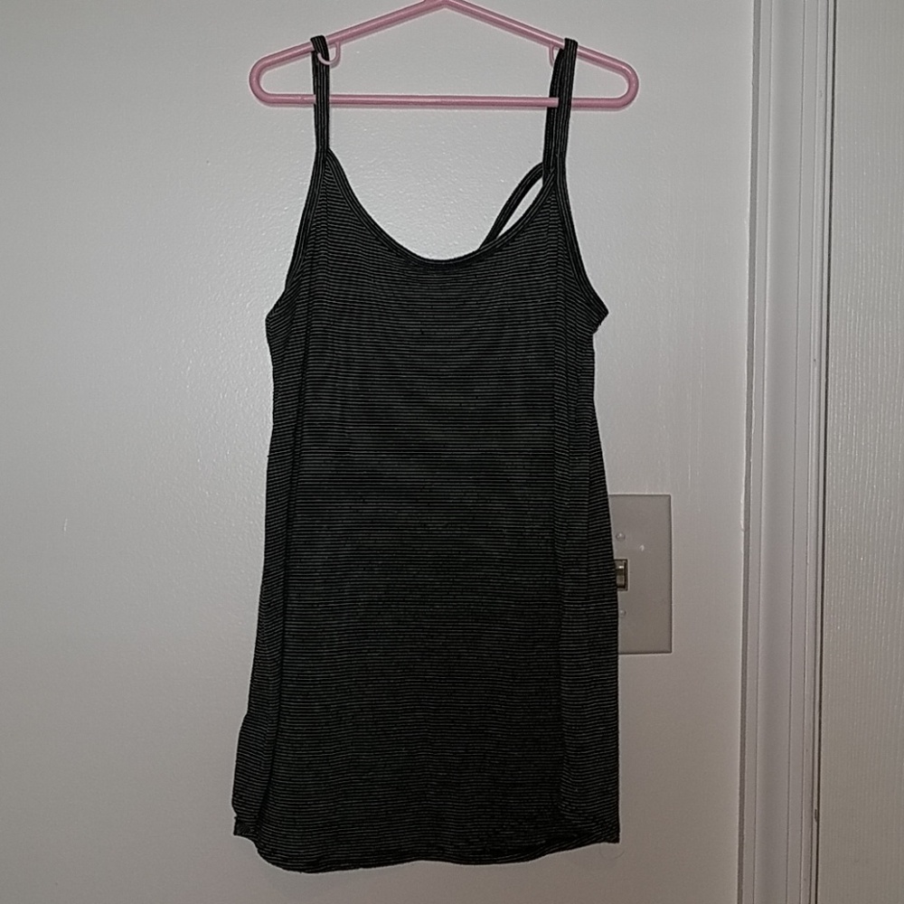 Black and white striped tank top
